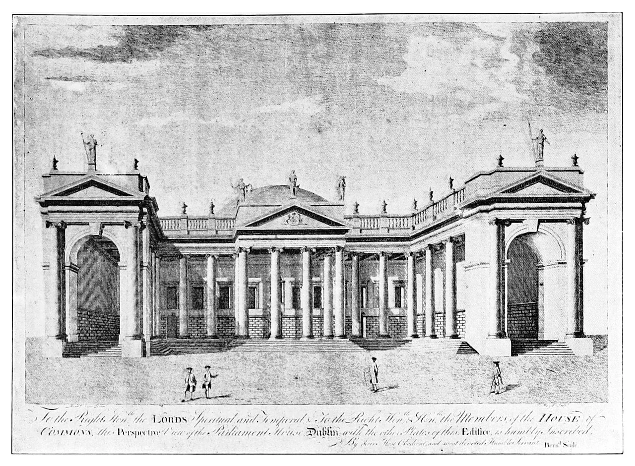 GILBERT(1896) p109 PROSPECTIVE VIEW OF THE PARLIAMENT HOUSE, DUBLIN — representative context visual. Shown from the cited image source.